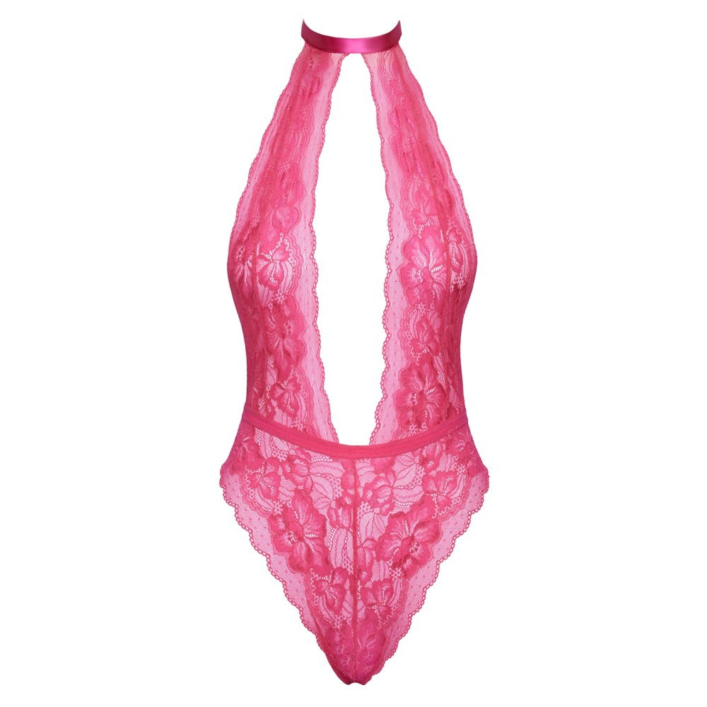 Kissable Halterneck Lace Body Pink